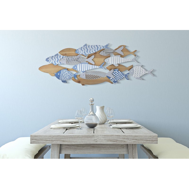 Panel mural de peces marinos: un toque natural y marino (91 x 3 x 33,5 cm)