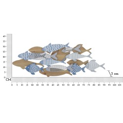 Panel mural de peces marinos: un toque natural y marino (91 x 3 x 33,5 cm)
