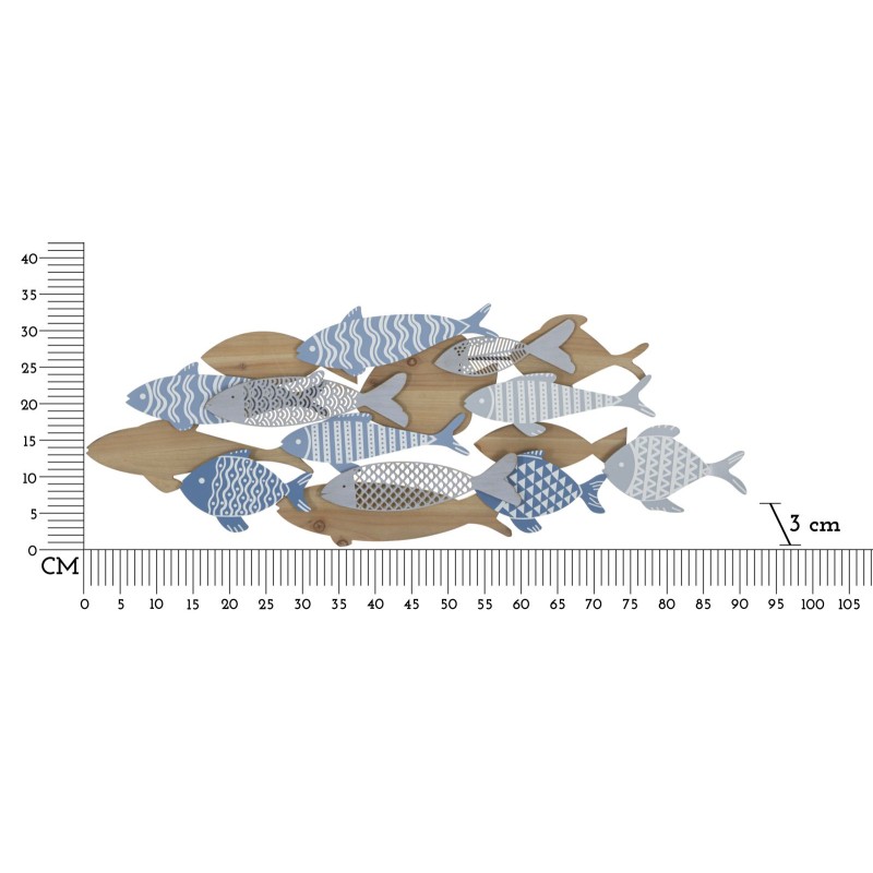 Panel mural de peces marinos: un toque natural y marino (91 x 3 x 33,5 cm)