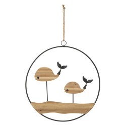 Panel de pared BALLENA – Decoración marina contemporánea (56 x 2 x 60 cm)