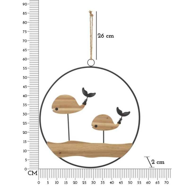 Panel de pared BALLENA – Decoración marina contemporánea (56 x 2 x 60 cm)