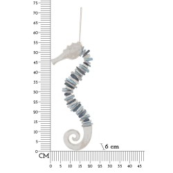 Caballito de mar colgante de colores – Decoración marina original (22 x 6 x 55 cm)