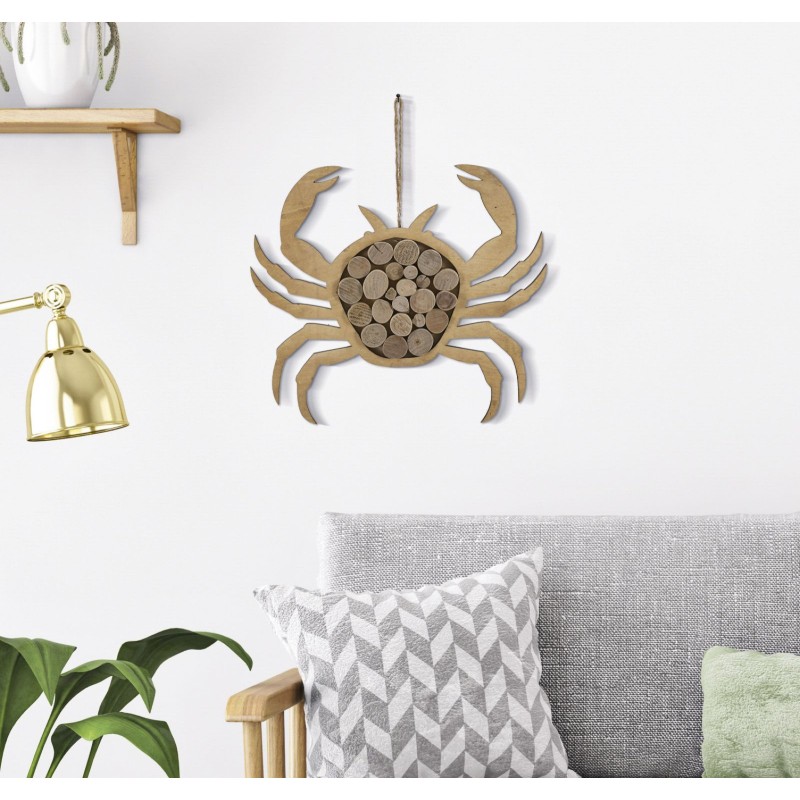 Cangrejo natural colgante – Originalidad marina (35 x 2 x 31 cm)