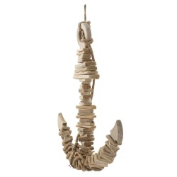 Ancla colgante natural – Elemento decorativo náutico (39 x 7 x 46 cm)