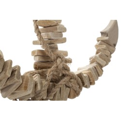 Ancla colgante natural – Elemento decorativo náutico (39 x 7 x 46 cm)