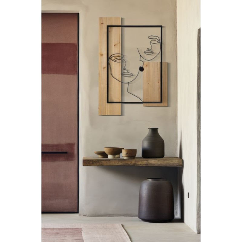 Paneles murales de hierro y madera – Elegancia y autenticidad (63 x 2 x 90 cm)