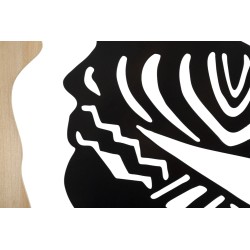 Panel mural tribal en hierro y madera – Estilo étnico moderno (53 x 2 x 80 cm)