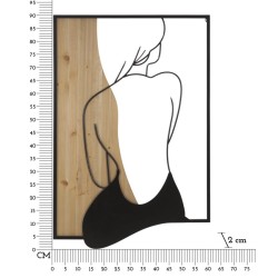 Panel mural de hierro y madera – Refinamiento decorativo (60 x 2 x 90 cm)