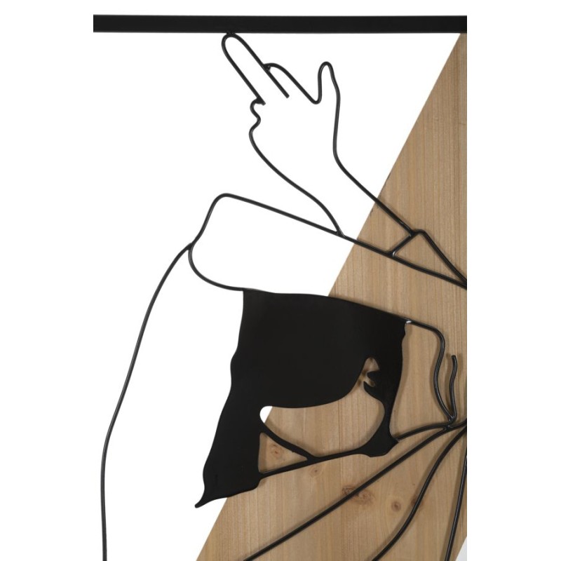 Tira de pared – A – Hierro y madera, diseño minimalista (50 x 2 x 90 cm)