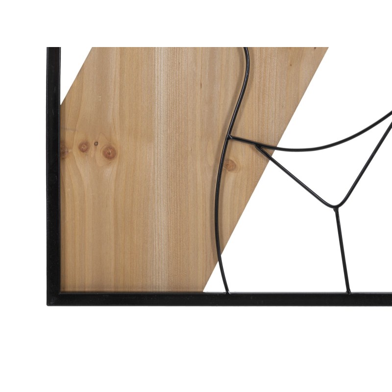 Tira de pared – A – Hierro y madera, diseño minimalista (50 x 2 x 90 cm)