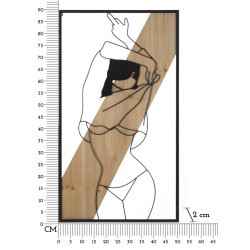 Tira de pared – A – Hierro y madera, diseño minimalista (50 x 2 x 90 cm)