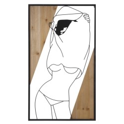 Listón mural – B – Hierro y madera, armonía de formas (50 x 2 x 90 cm)