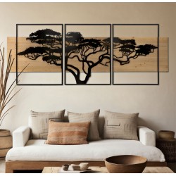 Panel de pared LAGOS – Juego de 3 piezas, estilo moderno y elegante (204 x 2 x 80 cm / 72 x 2 x 80 – 60 x 2 x 80)