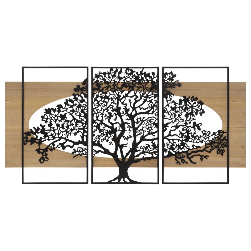 Panel de pared TREE – Juego de 3 piezas, diseño natural (176 x 2 x 90 cm / 63 x 2 x 90 – 50 x 2 x 90)