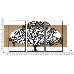 Panel de pared TREE – Juego de 3 piezas, diseño natural (176 x 2 x 90 cm / 63 x 2 x 90 – 50 x 2 x 90)