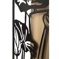 Panel mural LOTUS – Hierro y madera, elegancia refinada (60 x 2 x 90 cm)