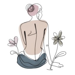 Panel mural Dama con flor – Encanto y elegancia floral (80 x 1,3 x 90 cm)