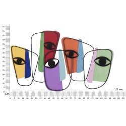 Panel mural OJOS – B – Variación artística (120 x 2 x 72 cm)