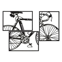 Juego de paneles de pared para bicicletas – Juego de 3 piezas, estilo moderno (40 x 1,3 x 60 cm / tamaño de cada pieza)