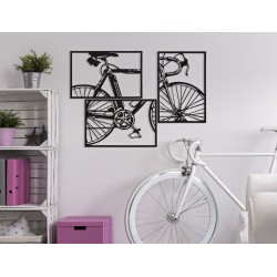 Juego de paneles de pared para bicicletas – Juego de 3 piezas, estilo moderno (40 x 1,3 x 60 cm / tamaño de cada pieza)