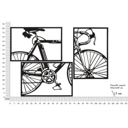 Juego de paneles de pared para bicicletas – Juego de 3 piezas, estilo moderno (40 x 1,3 x 60 cm / tamaño de cada pieza)