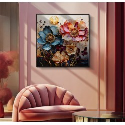 Cuadro lacado con marco NARCY – A – Lujo contemporáneo (82 x 4 x 82 cm)