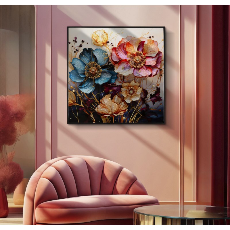 Cuadro lacado con marco NARCY – A – Lujo contemporáneo (82 x 4 x 82 cm)