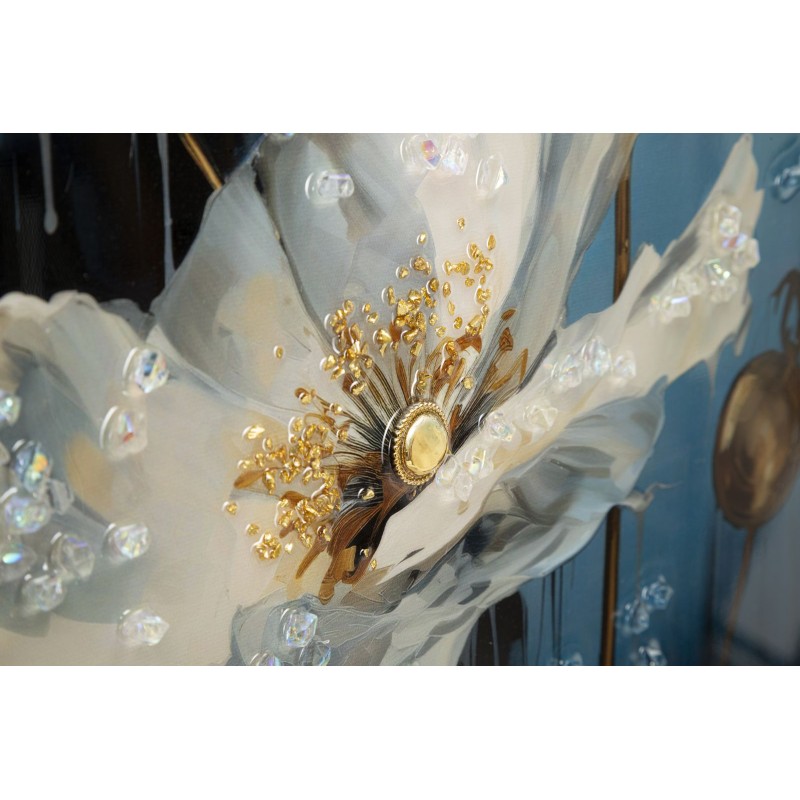 Cuadro lacado con marco AZUL – Un toque de color refinado (42 x 3,5 x 62 cm)