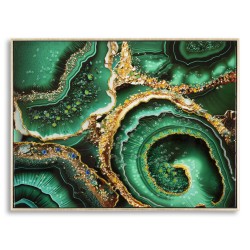 Arte mural lacado con marco SMERALDY – A – Modernidad Artística (82 x 4 x 62 cm)