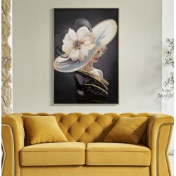 Cuadro lacado con marco, SOMBRERO DE VIENA – A – Diseño original (62 x 4 x 92 cm)