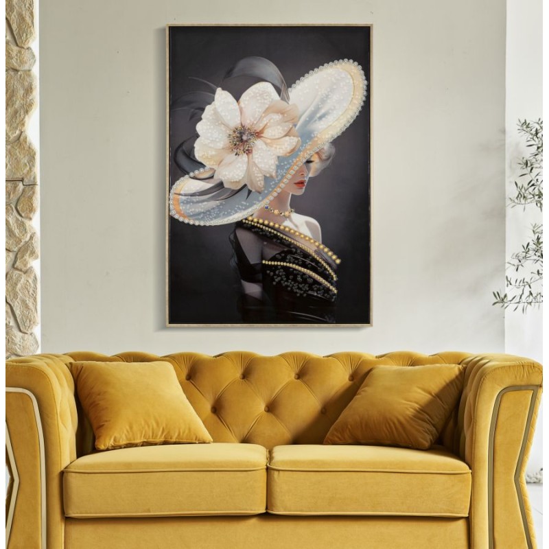 Cuadro lacado con marco, SOMBRERO DE VIENA – A – Diseño original (62 x 4 x 92 cm)