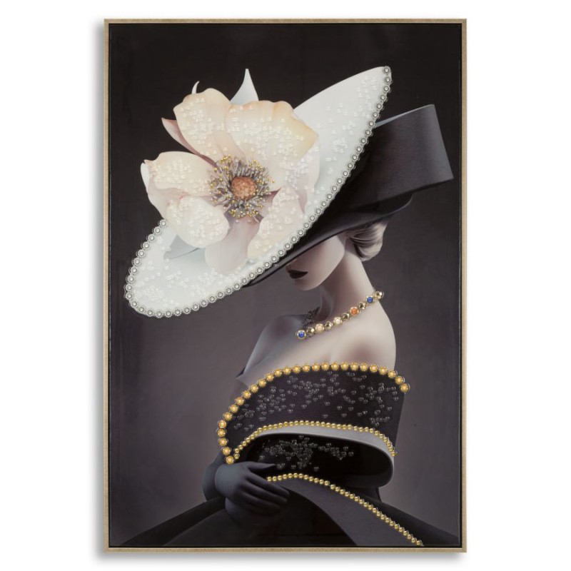 Cuadro lacado con marco, SOMBRERO DE VIENA – B – Estilo único (62 x 4 x 92 cm)