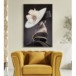 Cuadro lacado con marco, SOMBRERO DE VIENA – B – Estilo único (62 x 4 x 92 cm)