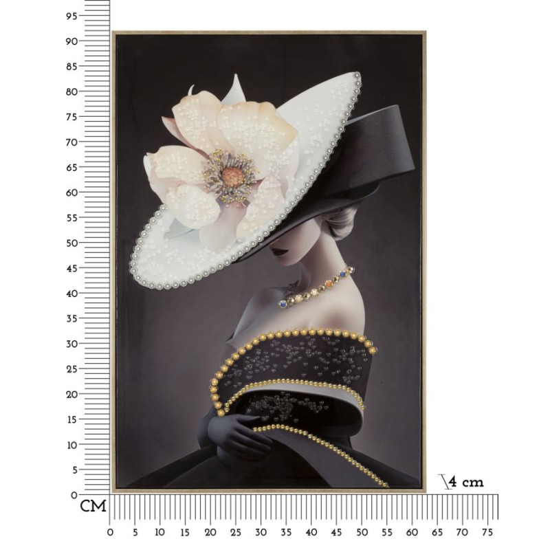 Cuadro lacado con marco, SOMBRERO DE VIENA – B – Estilo único (62 x 4 x 92 cm)