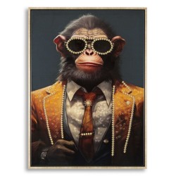 Cuadro mural de MONO lacado – Originalidad artística impresionante (52,5 x 2,8 x 72,5 cm)