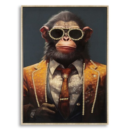 Cuadro mural de MONO lacado – Originalidad artística impresionante (52,5 x 2,8 x 72,5 cm)