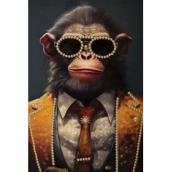 Cuadro mural de MONO lacado – Originalidad artística impresionante (52,5 x 2,8 x 72,5 cm)