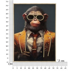 Cuadro mural de MONO lacado – Originalidad artística impresionante (52,5 x 2,8 x 72,5 cm)