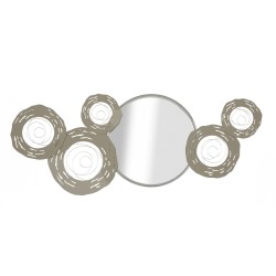 Panel de pared de hierro forjado con espejo – Reflejos y refinamiento glamuroso (106 x 3,8 x 48 cm)