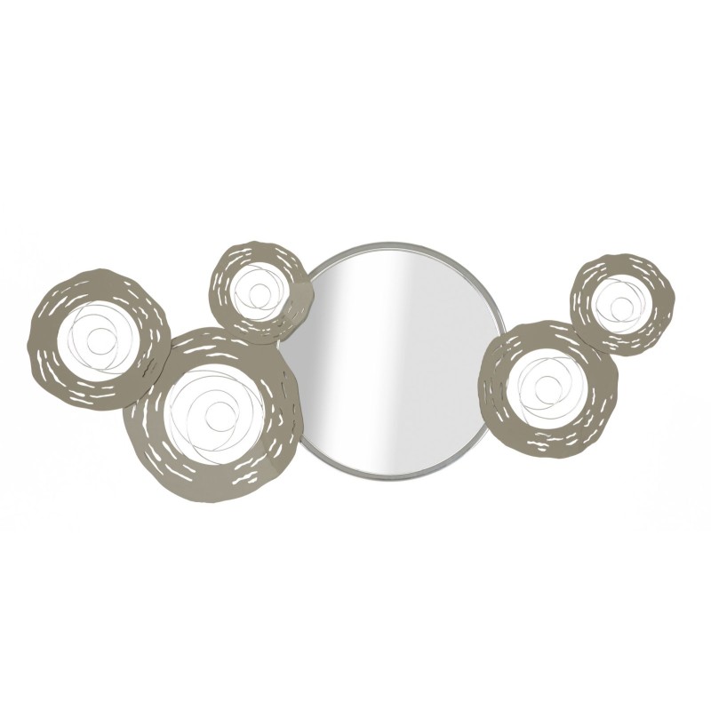 Panel de pared de hierro forjado con espejo – Reflejos y refinamiento glamuroso (106 x 3,8 x 48 cm)