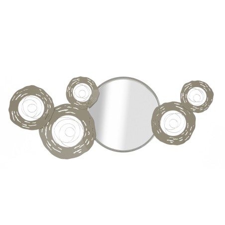 Panel de pared de hierro forjado con espejo – Reflejos y refinamiento glamuroso (106 x 3,8 x 48 cm)