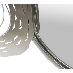 Panel de pared de hierro forjado con espejo – Reflejos y refinamiento glamuroso (106 x 3,8 x 48 cm)