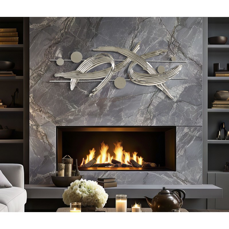 Panel mural de hierro MONDRIAN – Diseño moderno y colorido (121 x 5 x 52 cm)