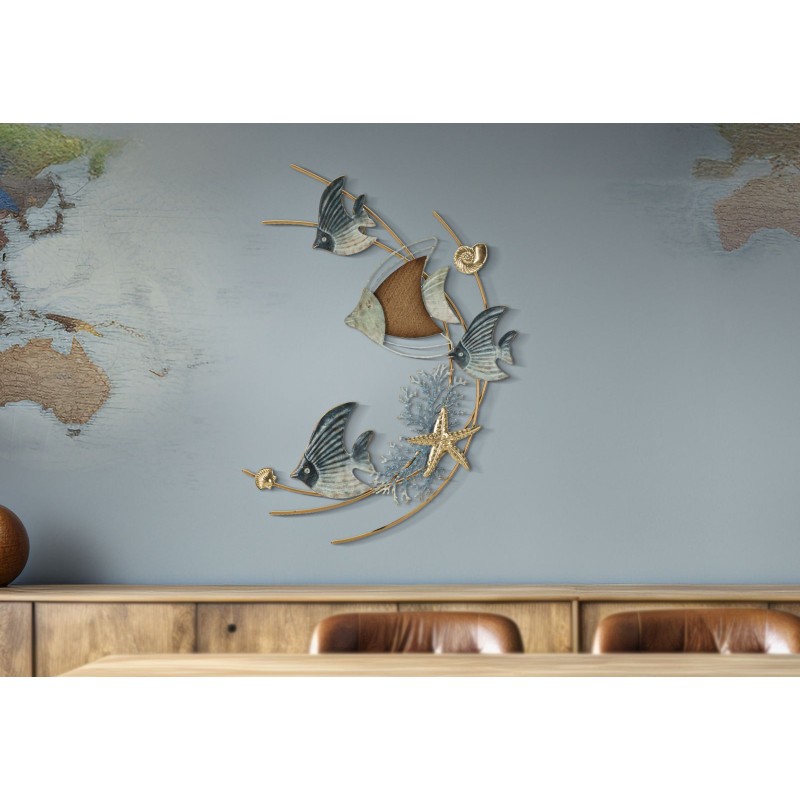 Panel de pared de hierro DORY – Arte mural de líneas audaces (61 x 5 x 86 cm)