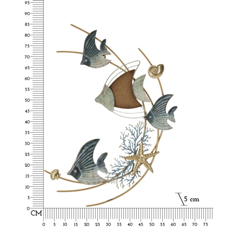 Panel de pared de hierro DORY – Arte mural de líneas audaces (61 x 5 x 86 cm)