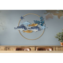 Letrero mural de hierro MARINE – Elegancia y espíritu náutico (77 x 5 x 63 cm)