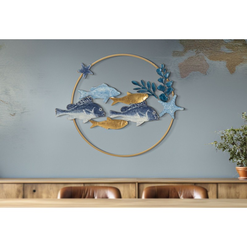 Letrero mural de hierro MARINE – Elegancia y espíritu náutico (77 x 5 x 63 cm)