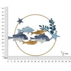 Letrero mural de hierro MARINE – Elegancia y espíritu náutico (77 x 5 x 63 cm)