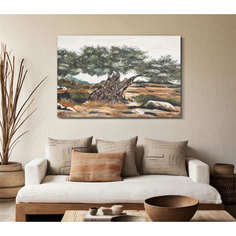 Pintura al óleo de oliva L – Un toque mediterráneo sobre lienzo (120 x 3,8 x 80 cm)