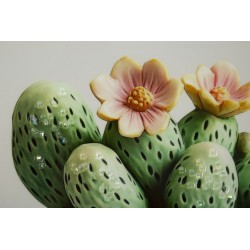 Impresión sobre lienzo lacado, motivo de cactus H – Mini decoración gráfica (40 x 2,8 x 40 cm)
